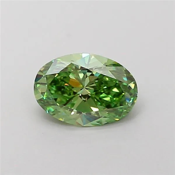 1.01ct Oval Lab Grown Diamond (Colour Fancy Vivid Green, Clarity VS1, IGI Certified)