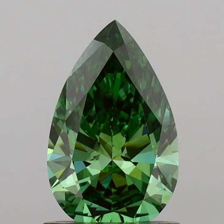 1.03ct Pear Lab Grown Diamond (Colour Fancy Vivid Green, Clarity VVS2, IGI Certified)