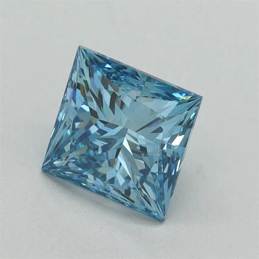 1.61ct Princess Lab Grown Diamond (Colour Fancy Vivid Blue, Clarity VVS2, IGI Certified)