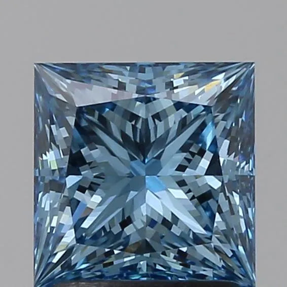 1.76ct Princess Lab Grown Diamond (Colour Fancy Vivid Blue, Clarity VVS2, IGI Certified)