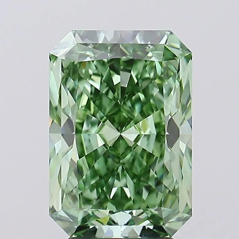 3.71ct Radiant Lab Grown Diamond (Colour Fancy Vivid Green, Clarity VVS1, IGI Certified)