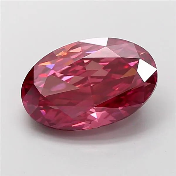 5.08ct Oval Lab Grown Diamond (Colour Fancy Vivid Brownish Pink, Clarity VS1, IGI Certified)