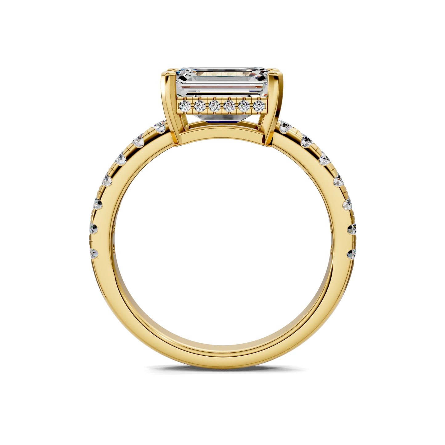 VALORA EAST-WEST EMERALD PAVÉ RING