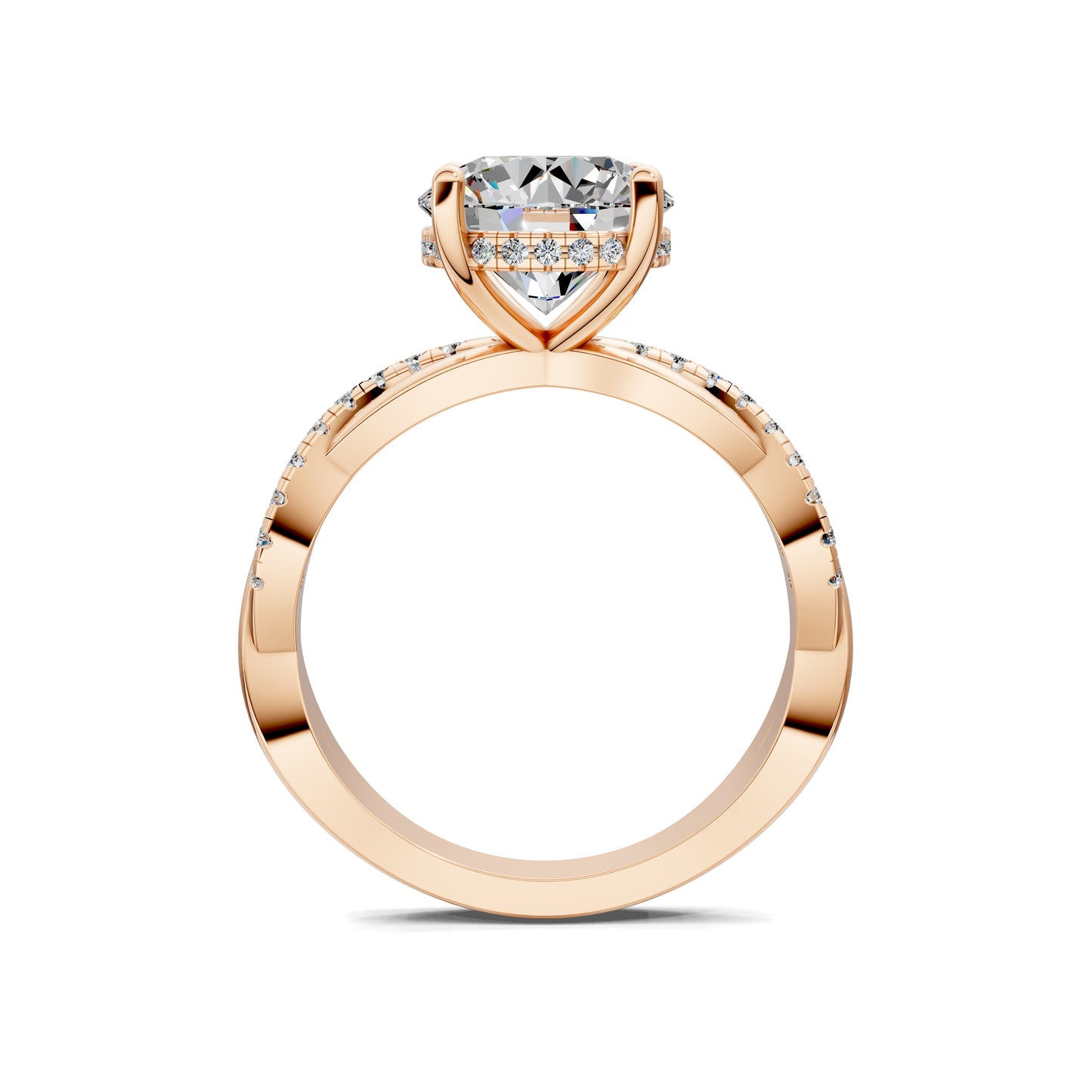 AUREA ROUND BRAIDED PAVÉ RING