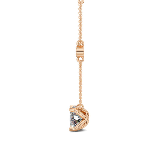 ROUND SOLITAIRE DIAMOND STATION NECKLACE