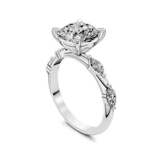 AUREA ROUND ACCENT DIAMOND RING