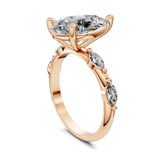 ELARA PEAR ACCENT DIAMOND RING