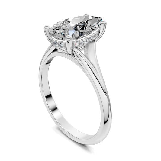 ELARA PEAR HIDDEN HALO RING