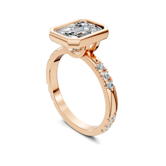 VALORA EMERALD BEZEL ACCENT RING