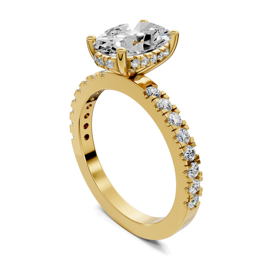 SERENA OVAL PAVÉ HALO RING