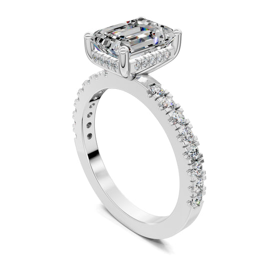 VALORA EMERALD PAVÉ HALO RING