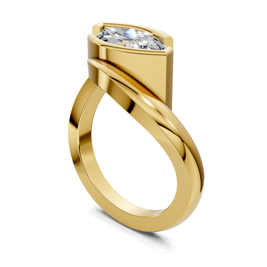 SOLARA MARQUISE BEZEL BYPASS RING