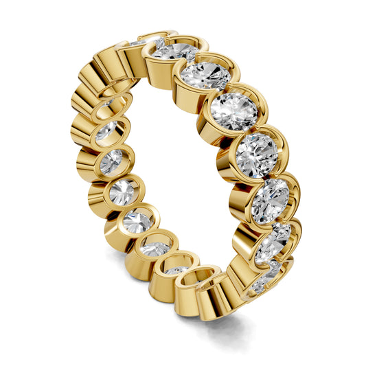 LILY OVAL SEMI-BEZEL ETERNITY BAND