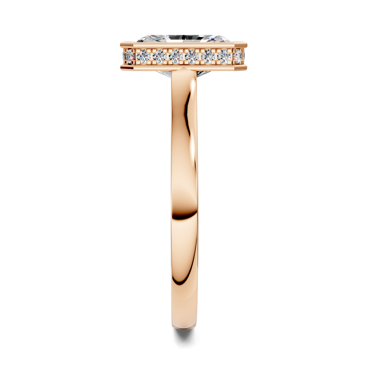 Madeline Hidden Halo with Pavé Bridge Ring