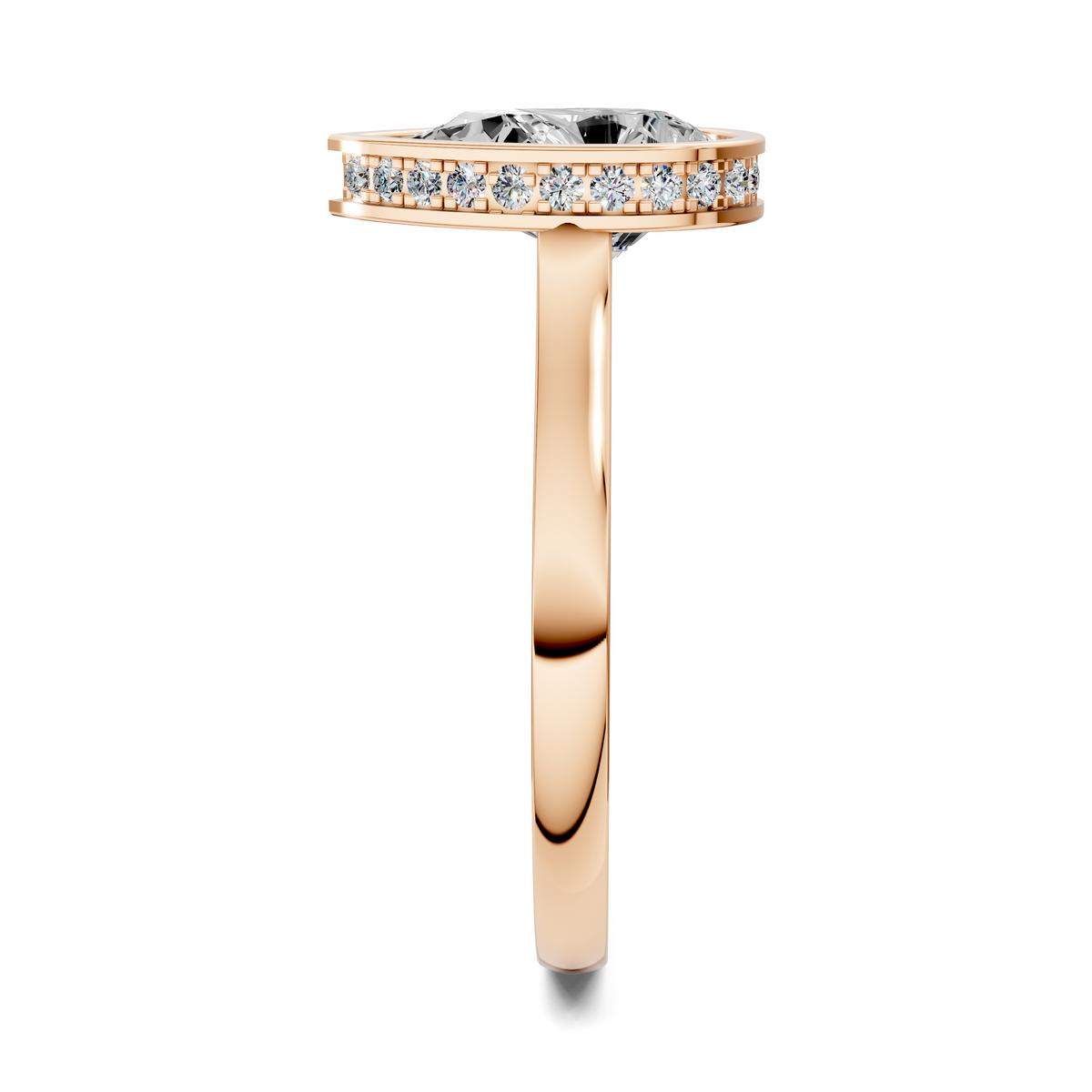 Madeline Hidden Halo with Pavé Bridge Ring