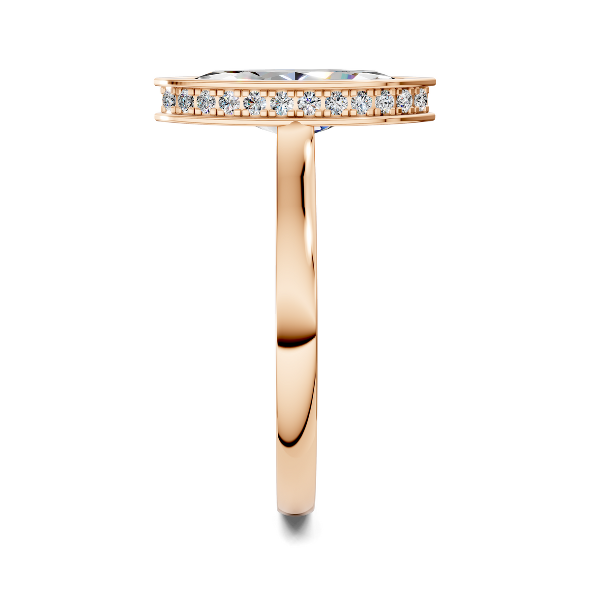 Madeline Hidden Halo with Pavé Bridge Ring