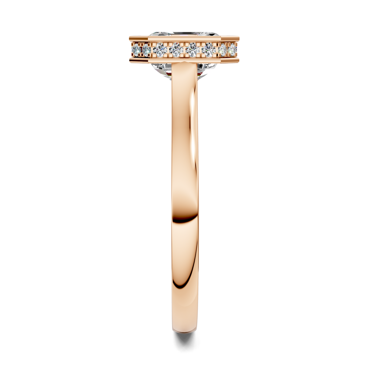Madeline Hidden Halo with Pavé Bridge Ring