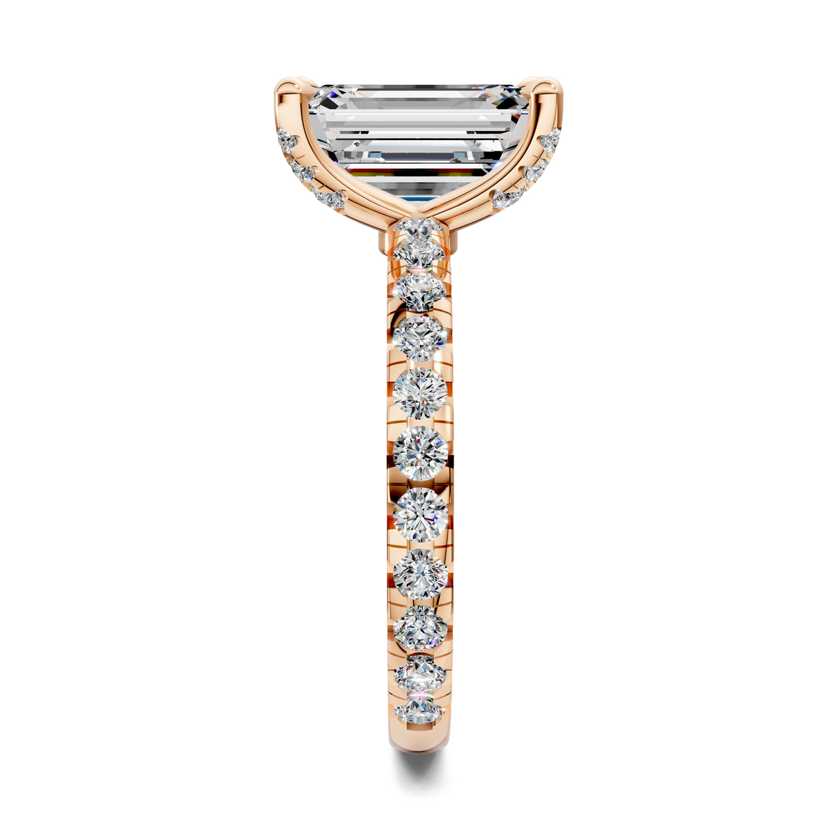 Anna Pavé Prong Solitaire Engagement Ring