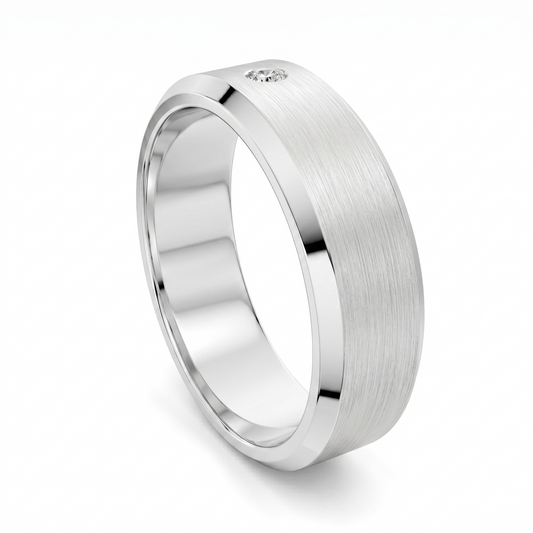 WYATT MATTE BEVELED DIAMOND BAND