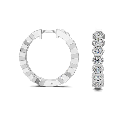 HEXAGON DIAMOND HOOPS