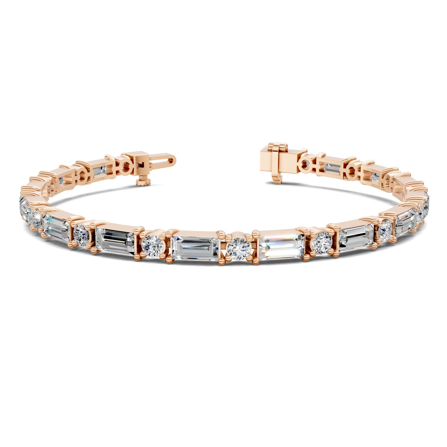 BAGUETTE AND ROUND TENNIS BRACELET