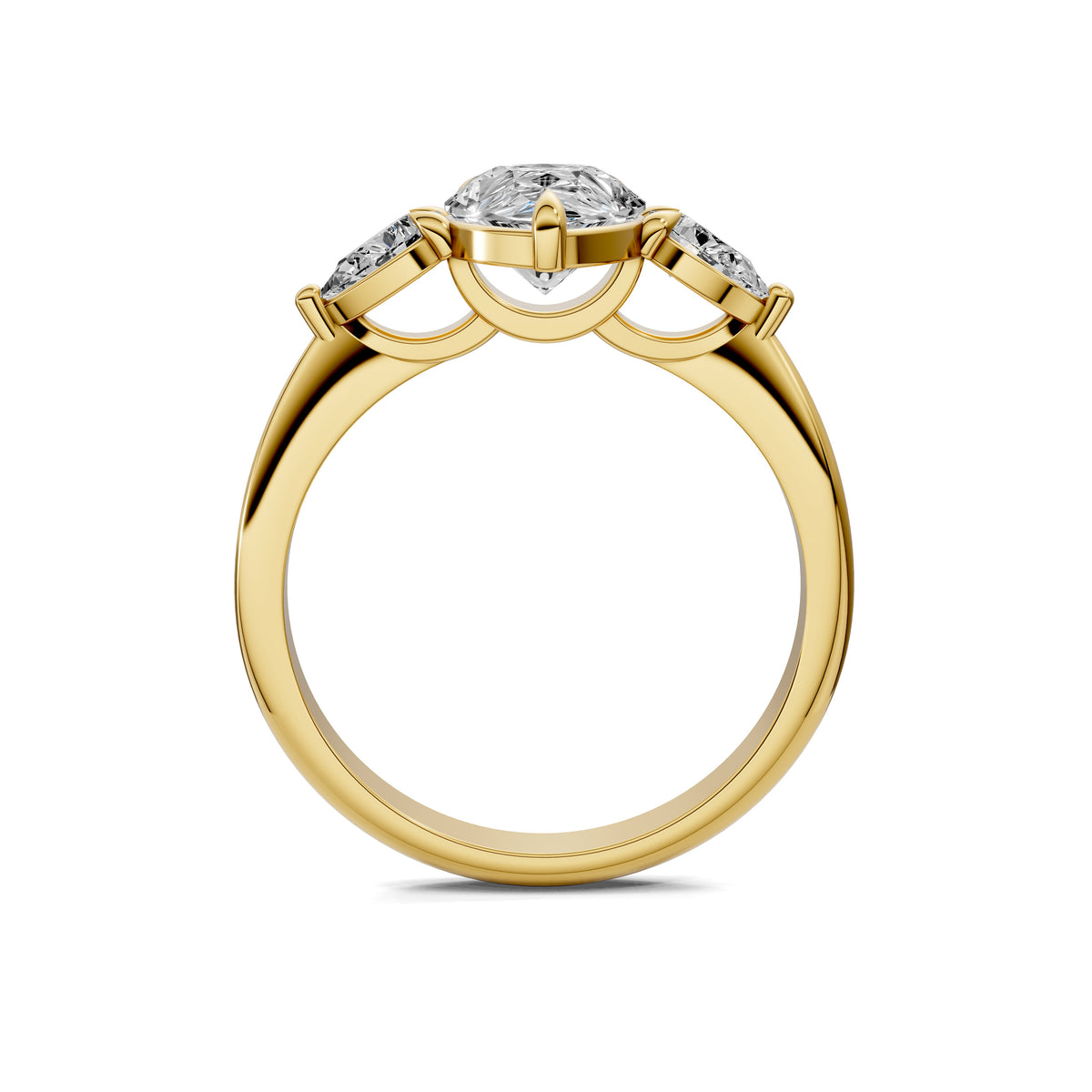 Elara Pear Three Stone Engagement Ring