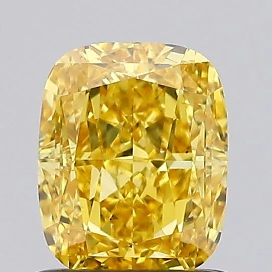 1.00ct Cushion modified Lab Grown Diamond (Colour Fancy Vivid Yellow, Clarity VS2, IGI Certified)