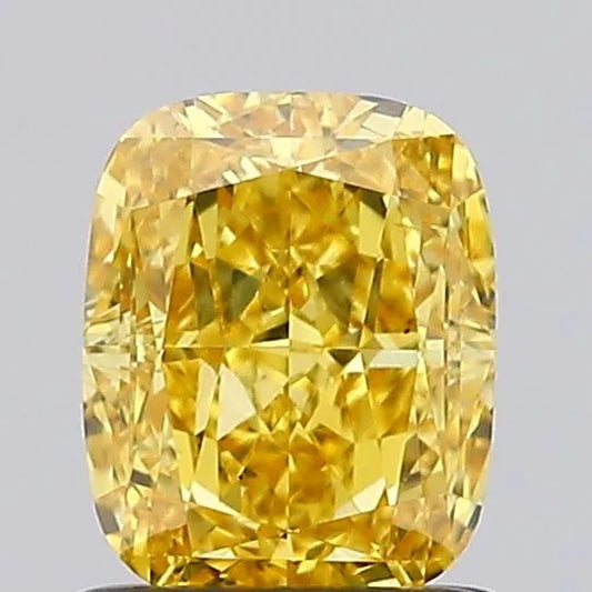 1.00ct Cushion modified Lab Grown Diamond (Colour Fancy Vivid Yellow, Clarity VS2, IGI Certified)