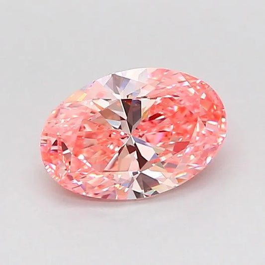 1.00ct Oval Lab Grown Diamond (Colour Fancy Vivid Pink, Clarity VS2, IGI Certified)