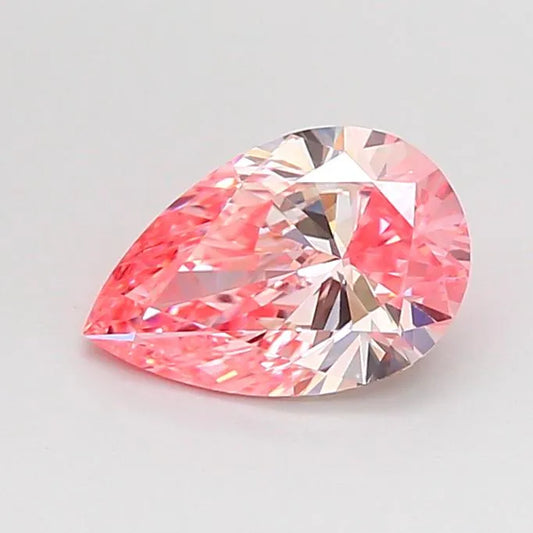 1.01ct Pear Lab Grown Diamond (Colour Fancy Vivid Pink, Clarity VS1, IGI Certified)