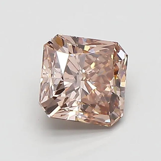 1.01ct Square radiant Lab Grown Diamond (Colour Fancy Light Brown, Clarity VVS1, IGI Certified)