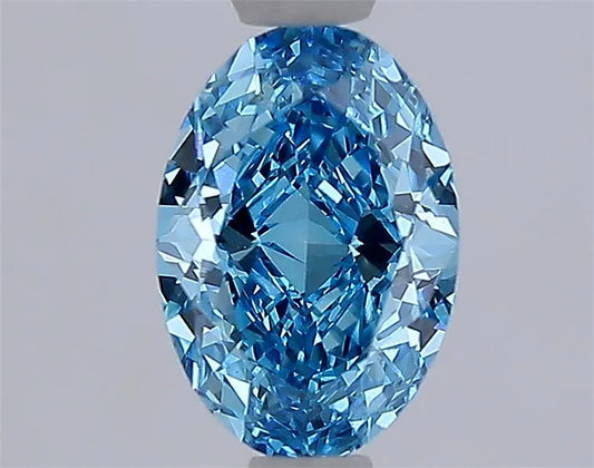 1.04ct Oval Lab Grown Diamond (Colour Fancy Vivid Blue, Clarity VVS2, IGI Certified)