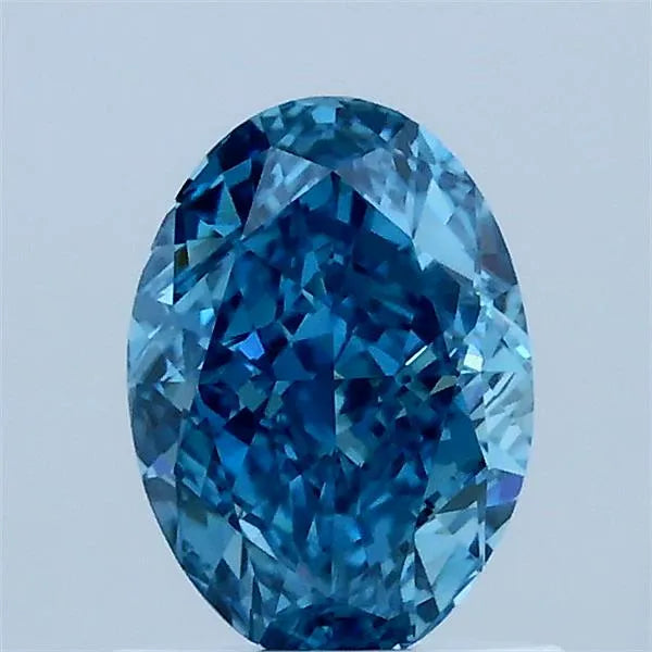 1.06ct Oval Lab Grown Diamond (Colour Fancy Vivid Blue, Clarity VVS2, IGI Certified)
