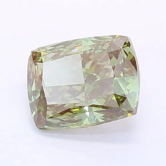1.09ct Cushion modified Lab Grown Diamond (Colour Fancy Vivid Green, Clarity VVS2, IGI Certified)