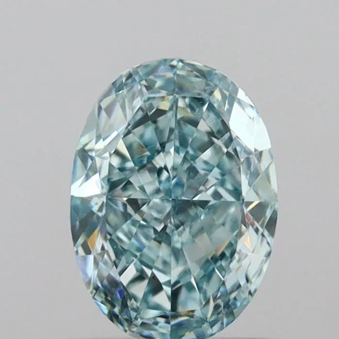 1.11ct Oval Lab Grown Diamond (Colour Fancy Intense Blue Green, Clarity VVS1, IGI Certified)
