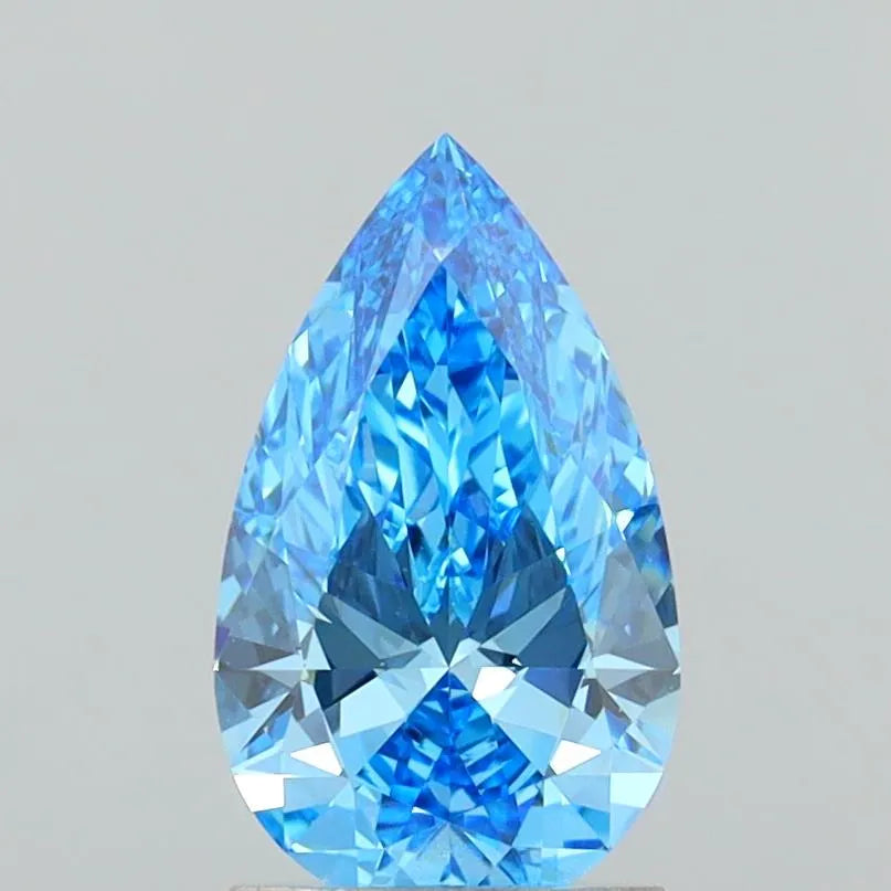 1.53ct Pear Lab Grown Diamond (Colour Fancy Vivid Blue, Clarity VVS2, IGI Certified)