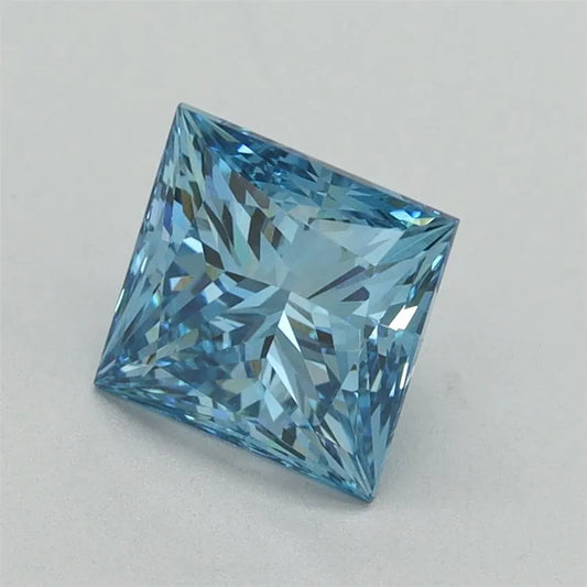 1.61ct Princess Lab Grown Diamond (Colour Fancy Vivid Blue, Clarity VVS2, IGI Certified)