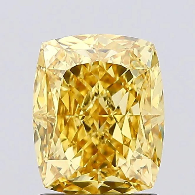 1.68ct Cushion modified Lab Grown Diamond (Colour Fancy Vivid Yellow, Clarity VS1, IGI Certified)