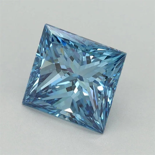 1.69ct Princess Lab Grown Diamond (Colour Fancy Vivid Blue, Clarity VVS2, IGI Certified)