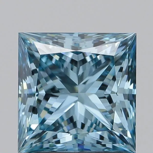 1.70ct Princess Lab Grown Diamond (Colour Fancy Vivid Blue, Clarity VVS2, IGI Certified)