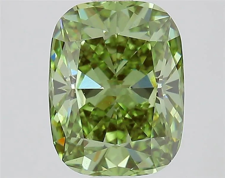 1.90ct Cushion modified Lab Grown Diamond (Colour Fancy Vivid Green, Clarity VVS2, IGI Certified)