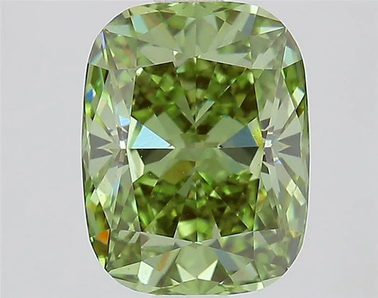 1.90ct Cushion modified Lab Grown Diamond (Colour Fancy Vivid Green, Clarity VVS2, IGI Certified)