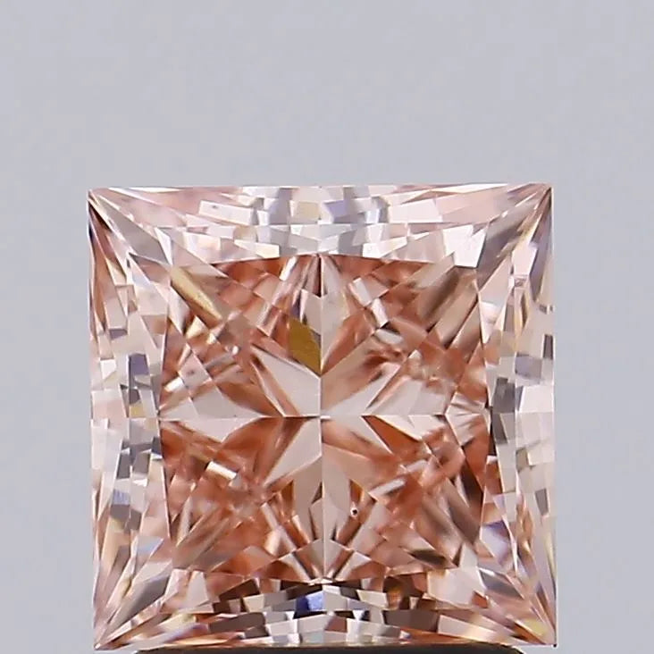 2.05ct Princess Lab Grown Diamond (Colour Fancy Intense Brownish Pink, Clarity VS1, IGI Certified)