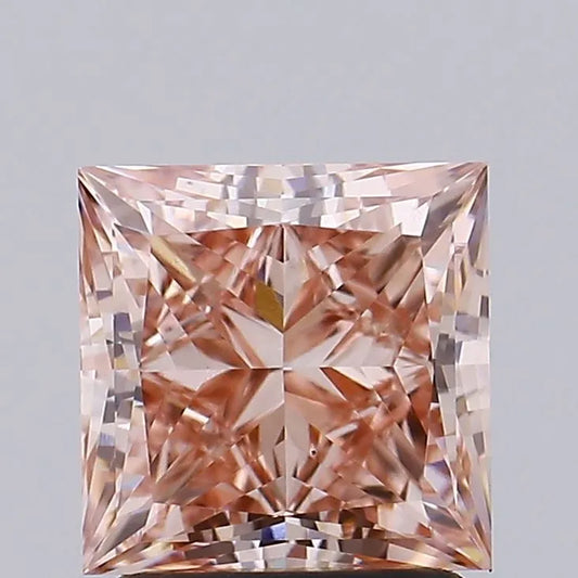2.05ct Princess Lab Grown Diamond (Colour Fancy Intense Brownish Pink, Clarity VS1, IGI Certified)