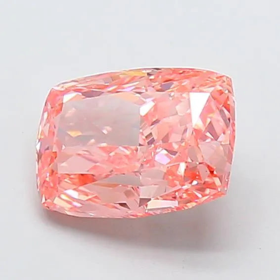 2.54ct Cushion modified Lab Grown Diamond (Colour Fancy Vivid Orangey Pink, Clarity VS1, IGI Certified)