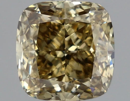 2.70ct Cushion modified Lab Grown Diamond (Colour Fancy Intense Gray Yellow, Clarity VS2, IGI Certified)