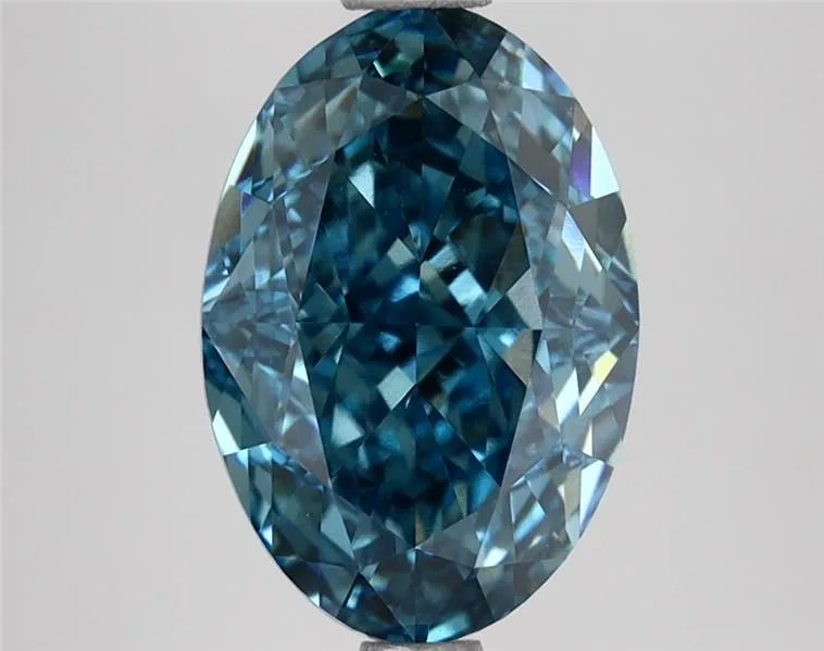 3.06ct Oval Lab Grown Diamond (Colour Fancy Vivid Blue, Clarity VVS2, IGI Certified)