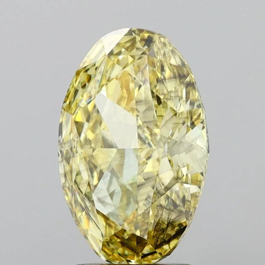 3.07ct Oval Lab Grown Diamond (Colour Fancy Yellow, Clarity SI1, IGI Certified)
