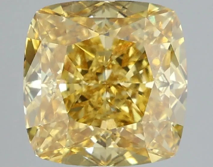 3.09ct Cushion modified Lab Grown Diamond (Colour Fancy Vivid Yellow, Clarity VVS2, IGI Certified)