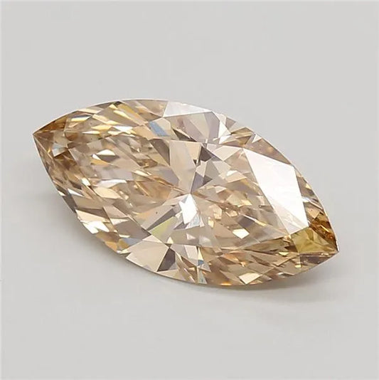 3.09ct Marquise Lab Grown Diamond (Colour Fancy Light Brown, Clarity VS2, IGI Certified)